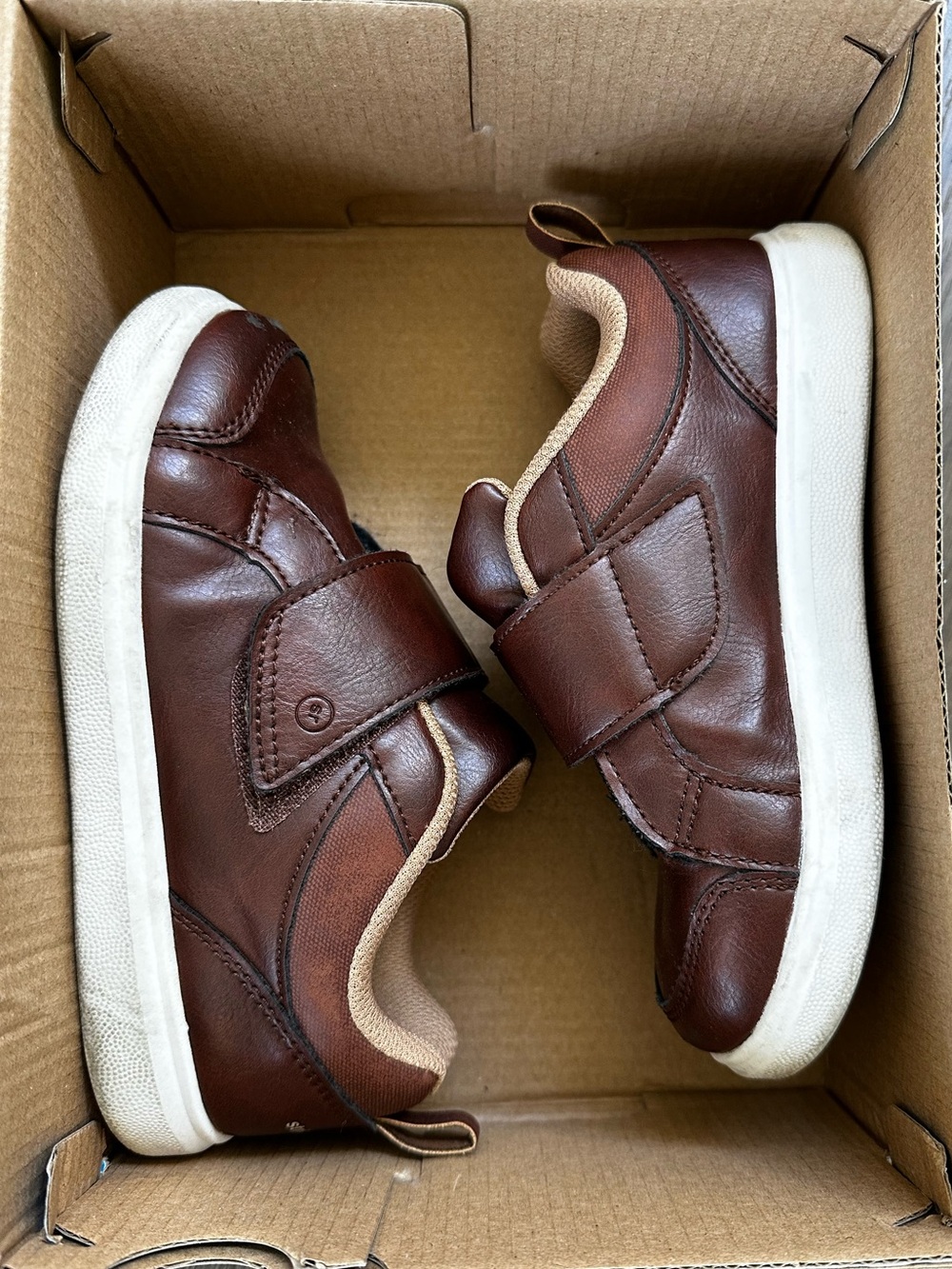Stride Rite Cole Sneaker Brown Leather Toddler Shoes
